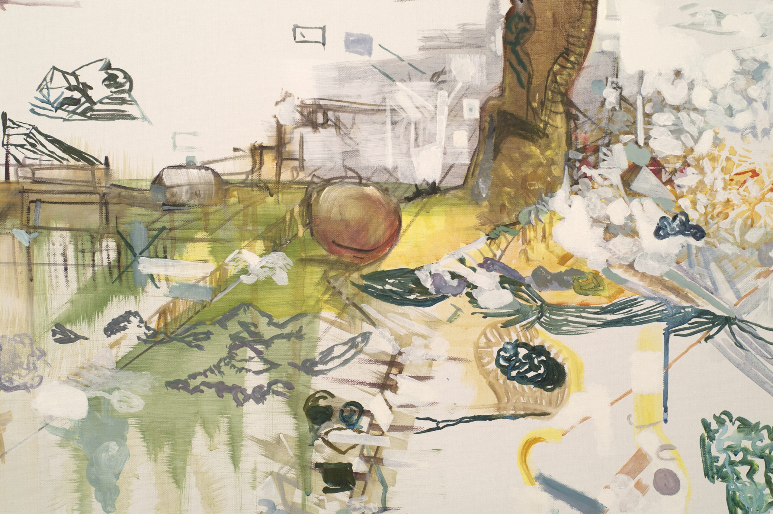 Selvsving.
200x180cm, acryl-olie på lærred, 2011.